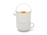 Tea for one Umea, white, with bamboo lid