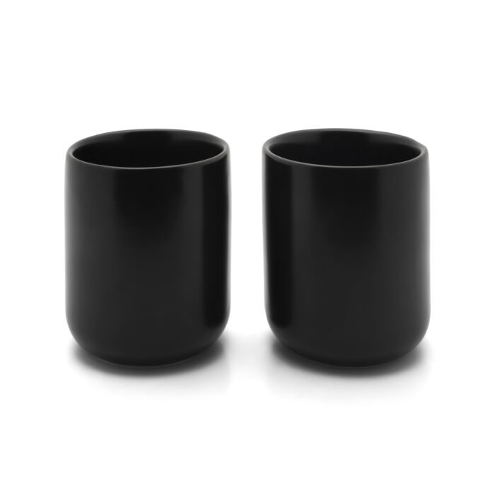 Tea mug Umea, black, set of 2
