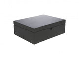 Tea box Bamboo with 4 canisters and tea measuring spoon, black