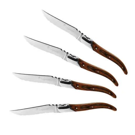 Fassona 4-Piece Steak Knife Set with Dark Wood Handle SK-5