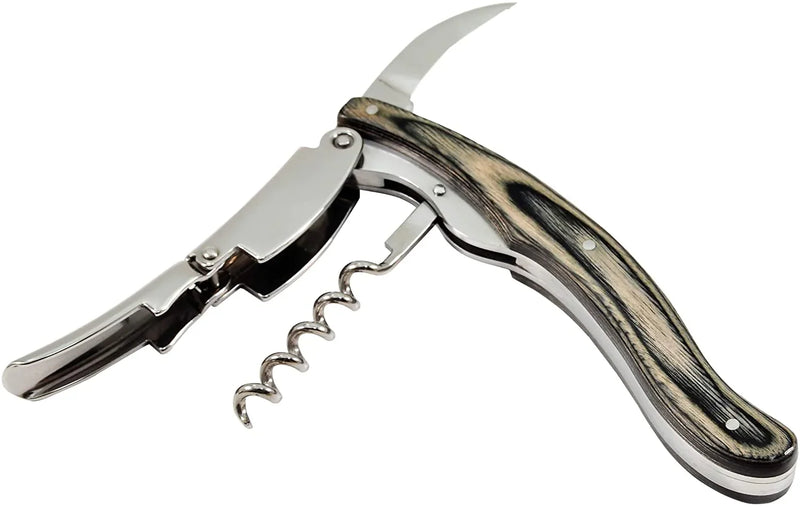 Nebbiolo Grand Crue Sommelier Corkscrew Wine Opener, Dark Gray Wood WF-2D