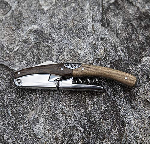 Primitivo Sommelier Corkscrew with with Solid Oak and Wenge Wood Handle WF-3BC