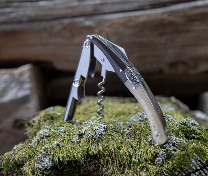 Primitivo Sommelier Corkscrew with Buffalo and Ram Horn Handle